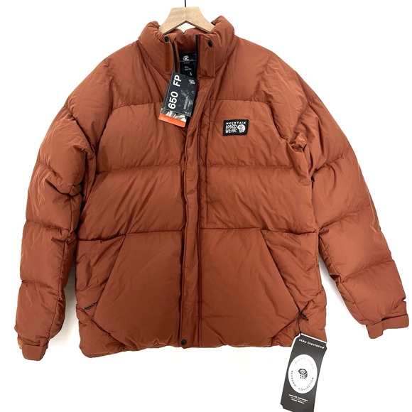 Mountain Hardwear Nevadan 650 Down Parka Men's Large Orange Winter Jacket NWT - Picture 1 of 5